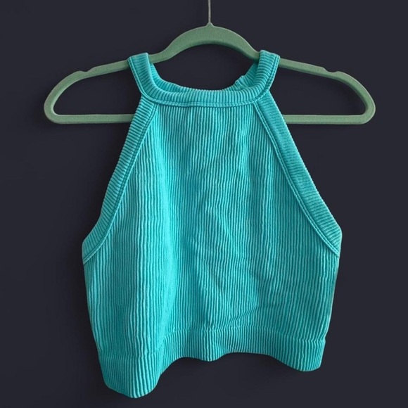 Aerie Turquoise Crop Tank Top - Picture 1 of 3